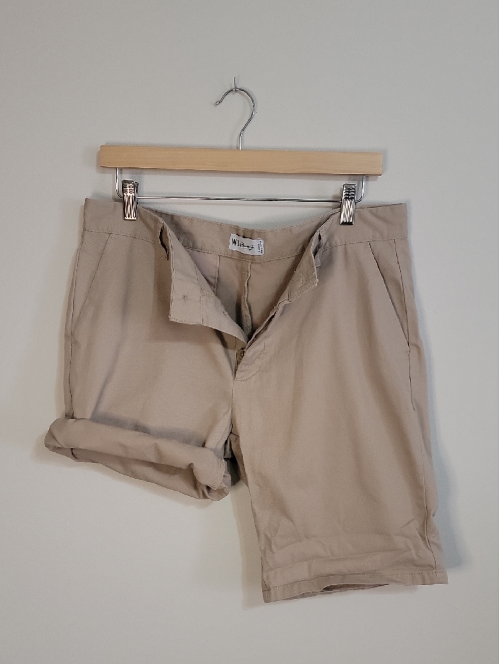 Denim&Co Tan Flat Front Shorts
